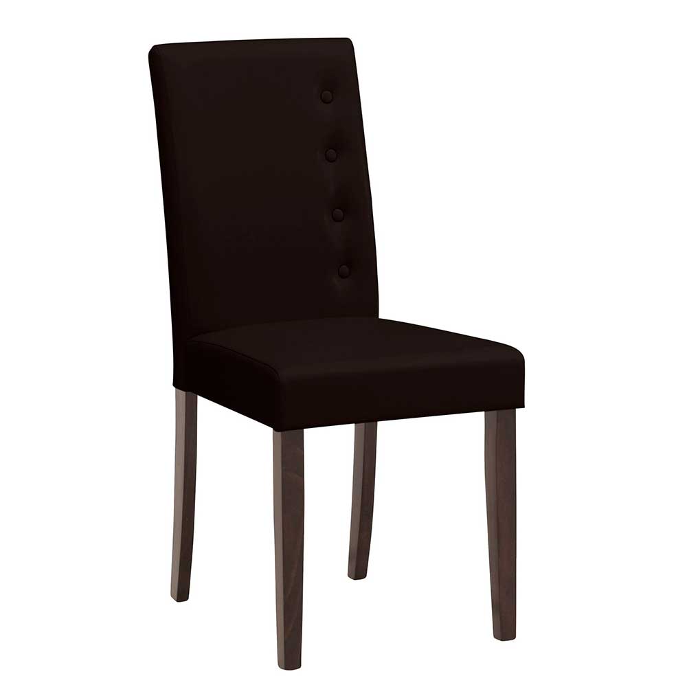 Möbel4Life Stuhl Set mit hoher Lehne aus Kunstleder Kiefer Massivholz (2er Set)