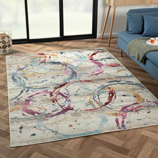 Doncosmo Farbklecks Teppich bunt 170x240 cm rechteckig modernem Design
