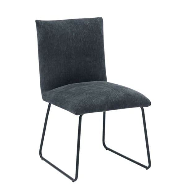 Möbel4Life 2 Stühle in Dunkelgrau und Schwarz Nosag Federung im Sitz (2er Set)