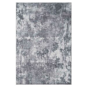 Doncosmo Kurzflorteppich Grau Blau modern 120x180 cm 160x230 cm 200x290 cm