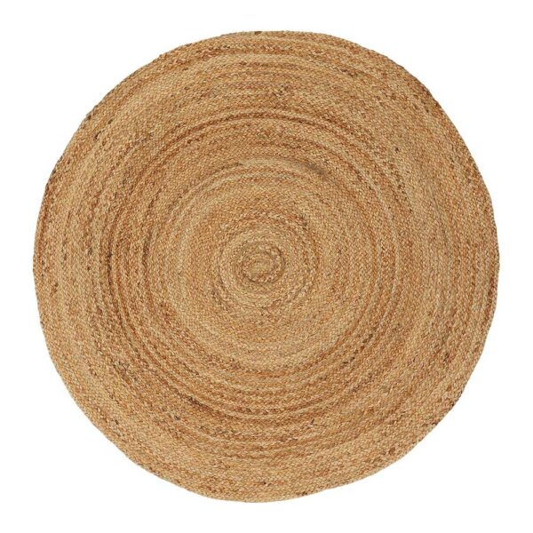 Doncosmo Landhaus Teppich hellbraun aus Jute 150 cm Durchmesser