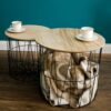 Doncosmo Drahtgestell Tische mit abnehmbarer Tischplatte Skandi Design (zweiteilig)