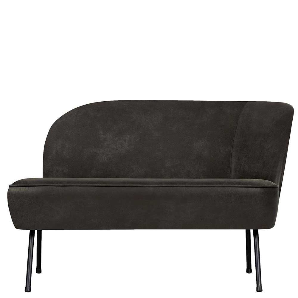 Basilicana Retro Sofa aus Recyclingleder Schwarz 110 cm breit