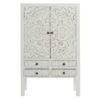 Doncosmo Flurkommode Shabby Chic Stil in Antikweiß Goldfarben