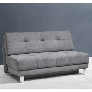 TopDesign Bettsofa in Grau Microvelour 110 cm tief