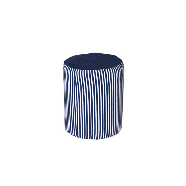 Doncosmo Sitzpouf in Blau Weiß gestreift Maritim