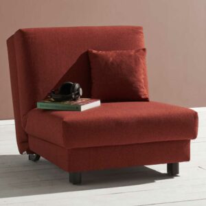TopDesign Schlafsessel in Dunkelrot Stoff Made in Germany