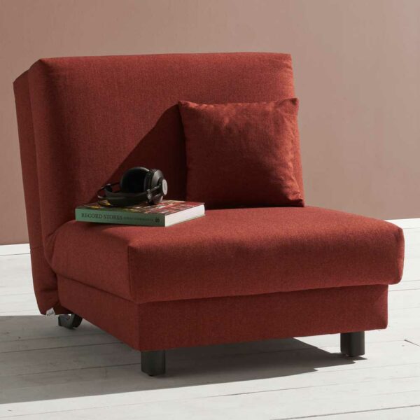 TopDesign Schlafsessel in Dunkelrot Stoff Made in Germany