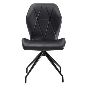 Möbel4Life Drehbarer Stuhl in Schwarz Kunstleder Bezug