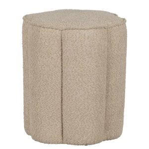 Basilicana Zwei Hocker in Beige Boucle Stoff (2er Set)