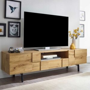 Möbel4Life TV Unterschrank in Eichefarben und Schwarz 160 cm breit