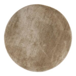 4Home Runder Teppich in Beige 160 cm Durchmesser