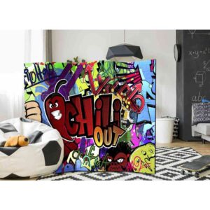 4Home Krasser Paravent Graffiti Motiv jungen Design