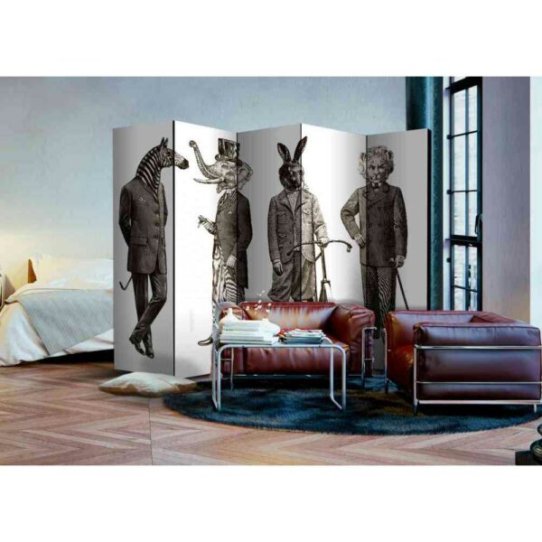 4Home Paravent mit nostalgischen Fantasy Tierwesen 5 teilig