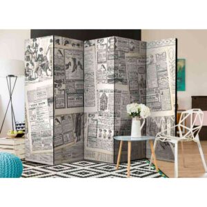 4Home Spanischer Raumteiler mit antikem Zeitungsmotiv 225 cm breit