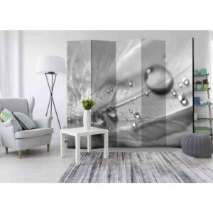 4Home Spanische Wand mit Feder Motiv und Wassertropfen hell Grau