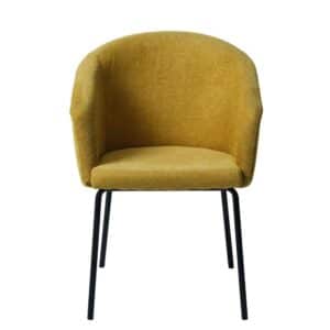 TopDesign Wohnzimmer Stuhl in Gelb und Schwarz Gestell aus Metall (2er Set)