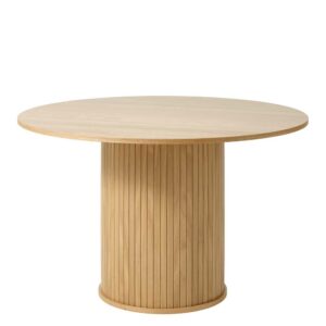TopDesign Tisch Esszimmer Eichefarben mit runder Tischplatte 120 cm breit