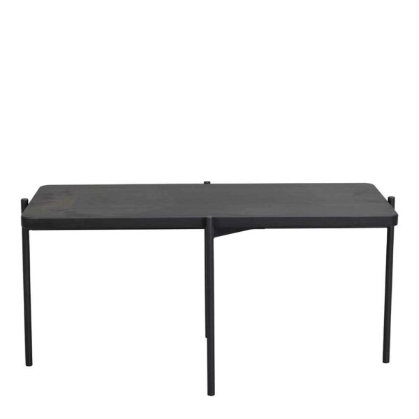 TopDesign Designercouchtisch in Schwarz Massivholzplatte