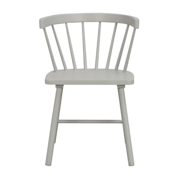TopDesign Graue Windsor Stühle aus Massivholz Armlehnen (2er Set)