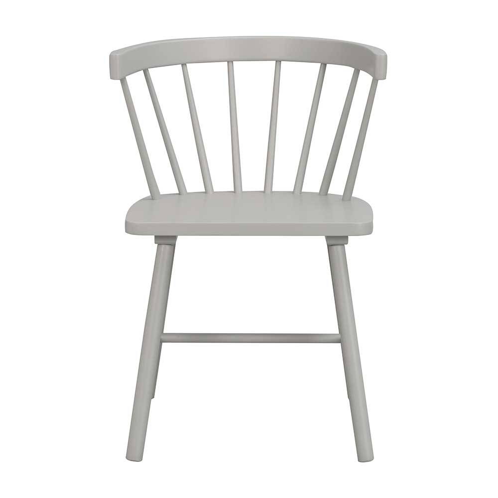 TopDesign Graue Windsor Stühle aus Massivholz Armlehnen (2er Set)