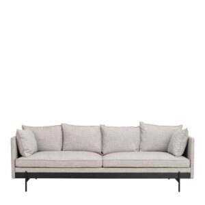 TopDesign Skandi Style Sofa in Hellgrau Stoff Schwarz
