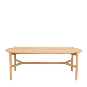 TopDesign Wohnzimmer Tisch oval mit Vierfußgestell Eiche Massivholz