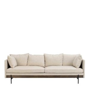 TopDesign Dreisitzer Sofa aus Webstoff Esche Massivholz