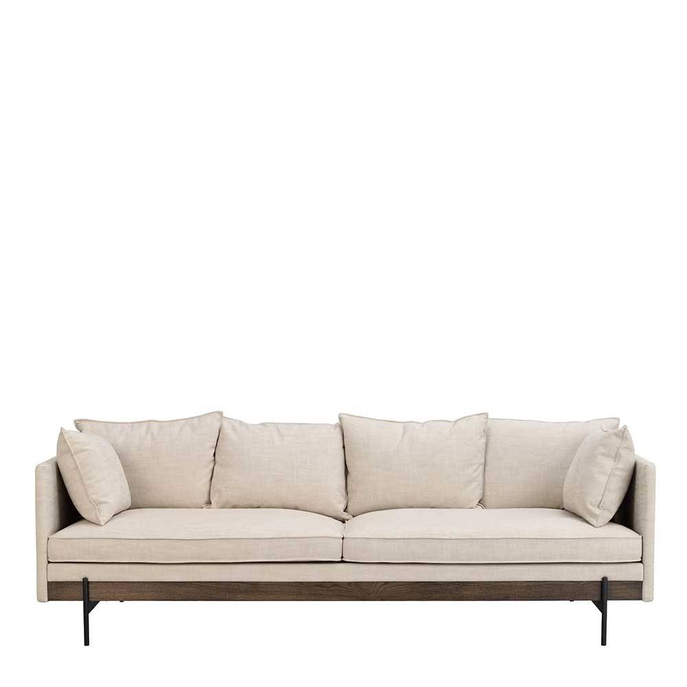 TopDesign Dreisitzer Sofa aus Webstoff Esche Massivholz