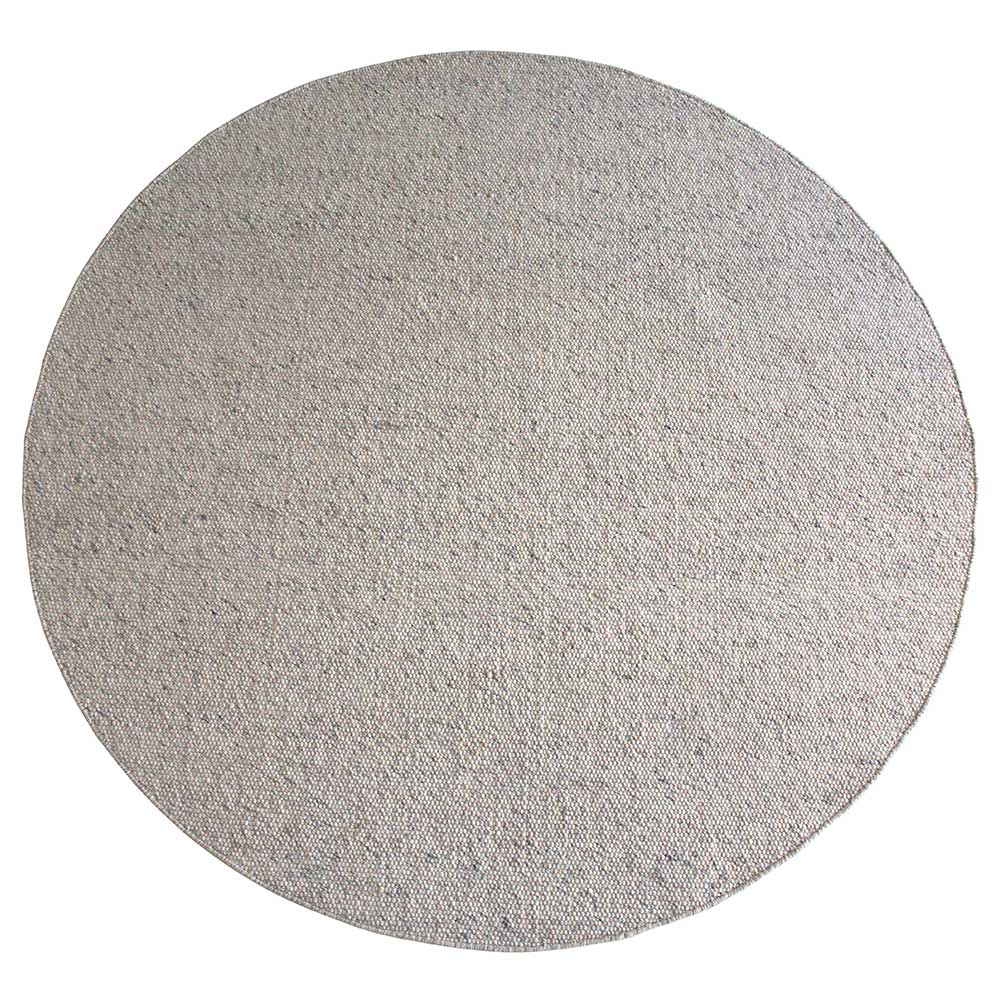 TopDesign Runder Teppich in Beigegrau Webstoff 250 cm Durchmesser