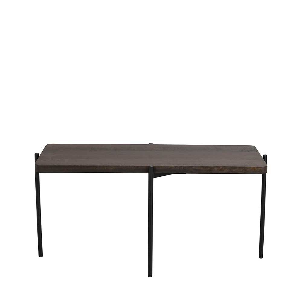 TopDesign Salontisch mit rechteckiger Tischplatte Massivholz & Metall