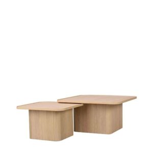 TopDesign Wohnzimmer Tische in Eiche White Wash quadratischer Tischplatte (zweiteilig)
