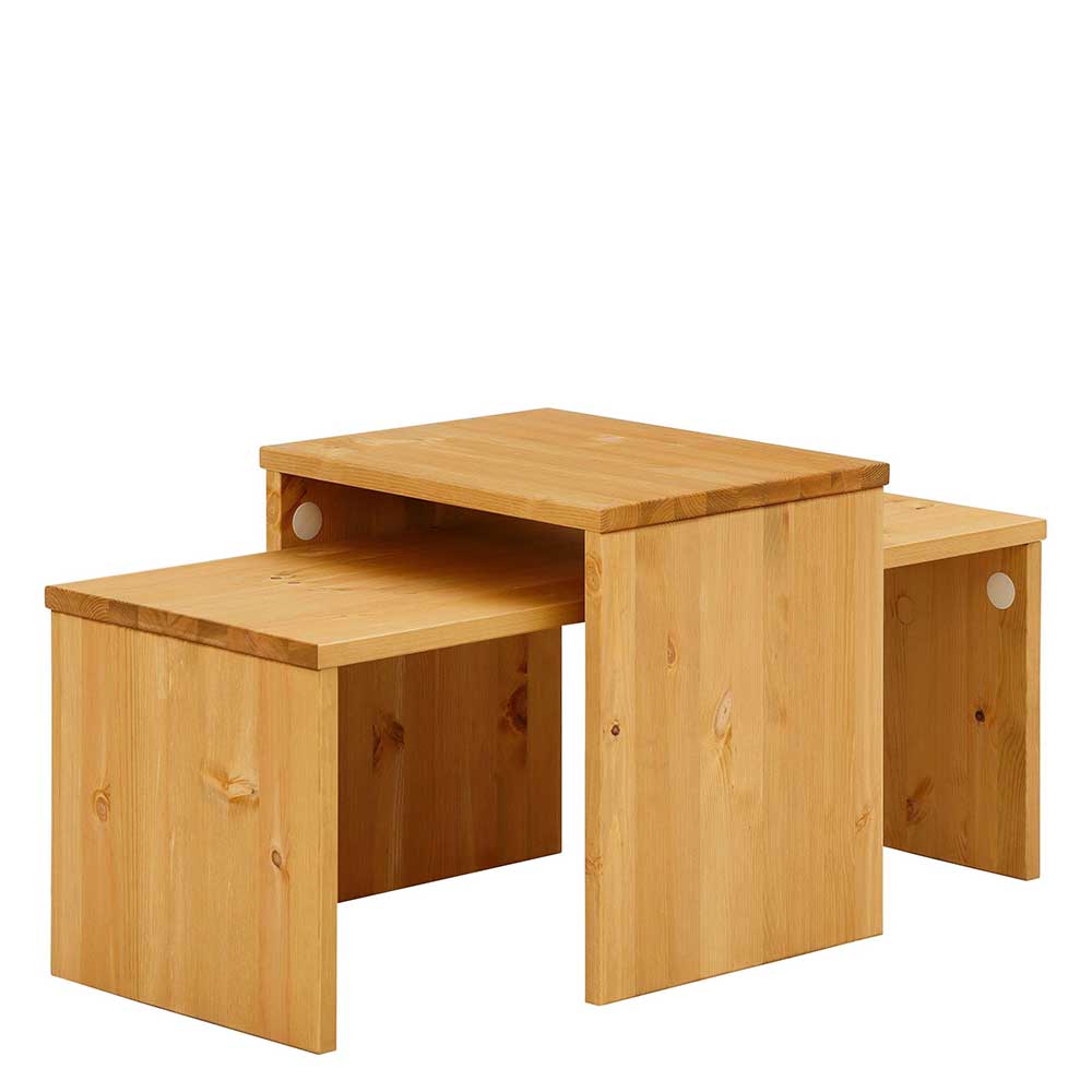 Massivio Holztisch Set aus Kiefer Massivholz modern (zweiteilig)