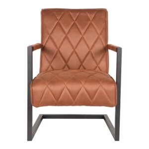 Möbel Exclusive Schwing Sessel in Cognac Braun Microfaser Loft Design