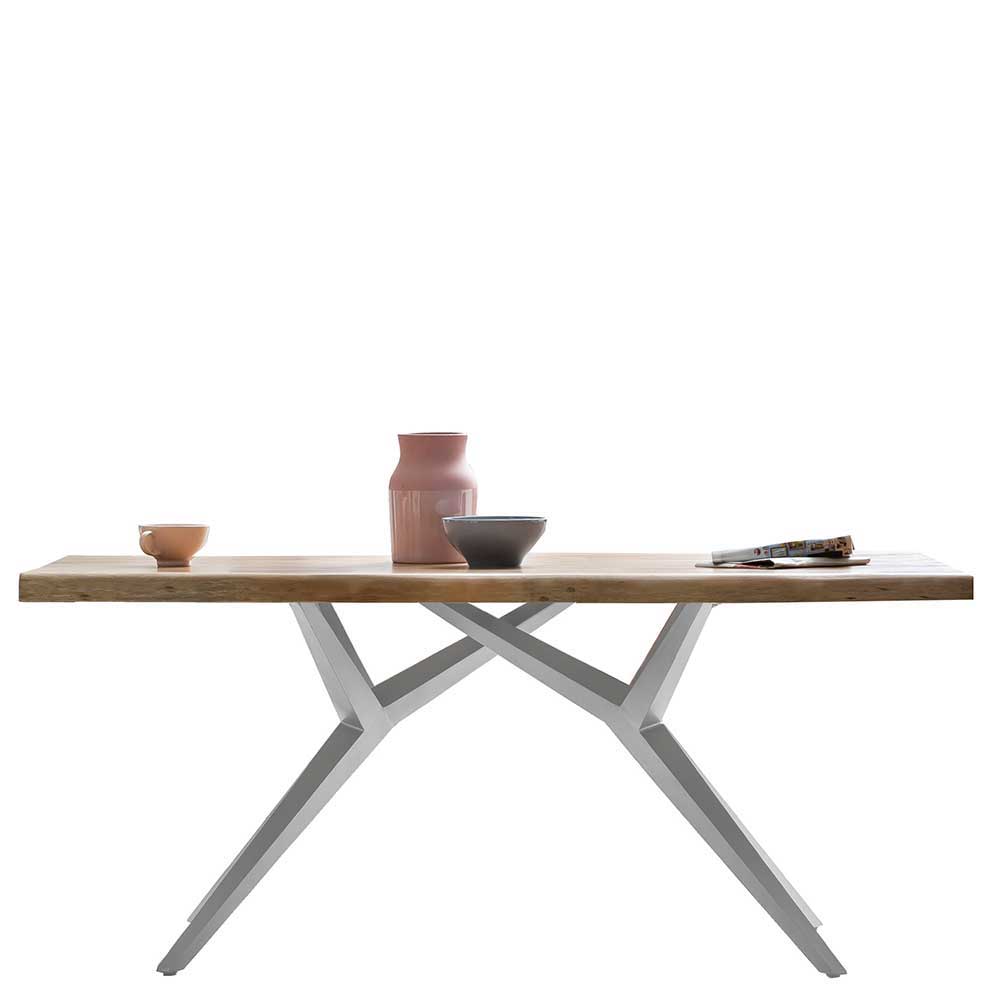 Möbel Exclusive Küchentisch aus Akazie Massivholz und Eisen modern