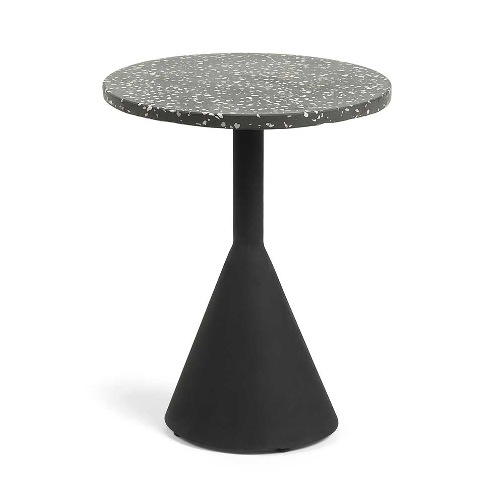 4Home Runder Tisch mit Terazzo Platte Säulengestell