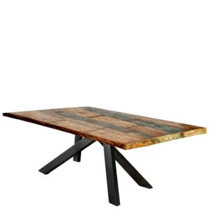 Möbel Exclusive Esszimmer Tisch aus Recyclingholz und Metall Loft Design