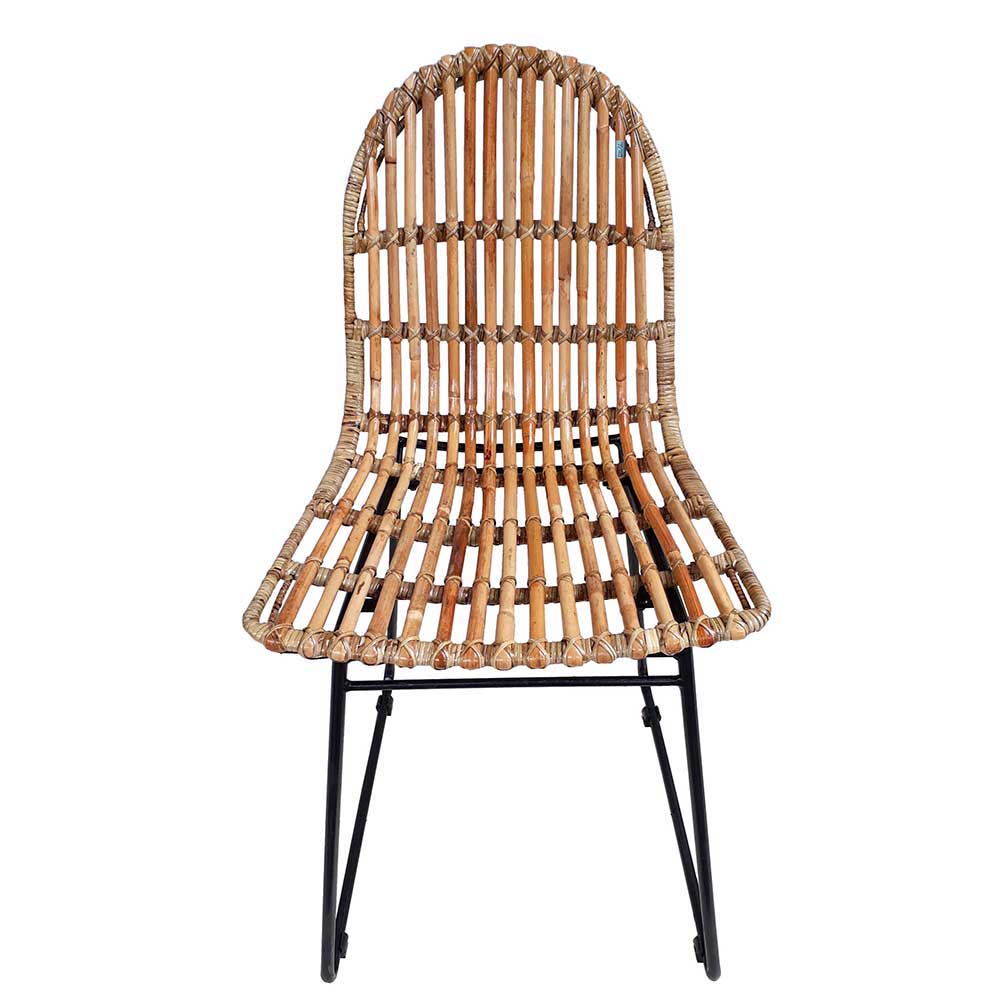 Möbel Exclusive Rattan Esszimmerstuhl Metallgestell modern (2er Set)