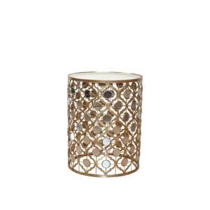 Möbel4Life Runder Beistelltisch in Gold Italienischer Stil
