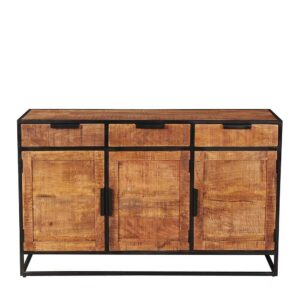 Möbel Exclusive Sideboard aus Mangobaum Massivholz drei Schubladen und drei Türen