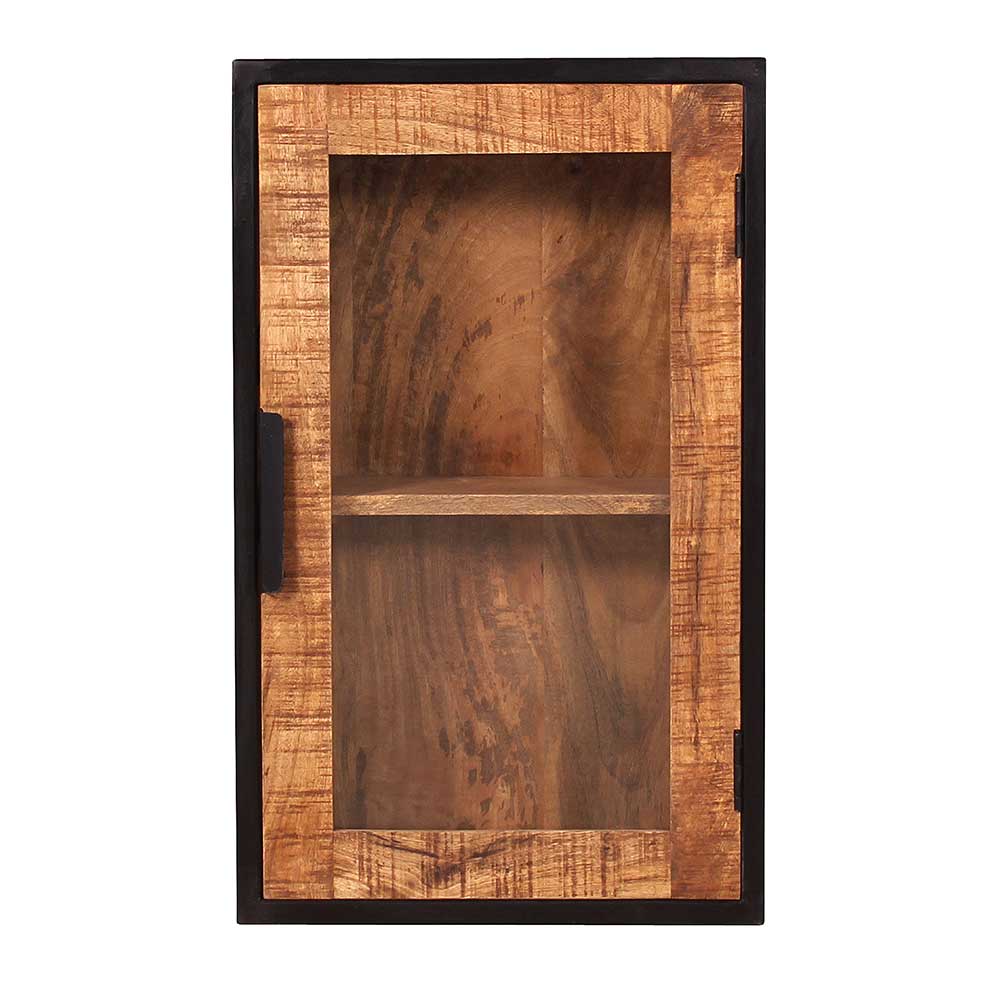 Möbel Exclusive Hängeschrank aus Mangobaum Massivholz Glastür
