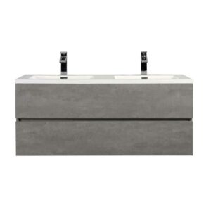Furnitara Waschbeckenschrank in Beton Grau Nachbildung 120 cm breit
