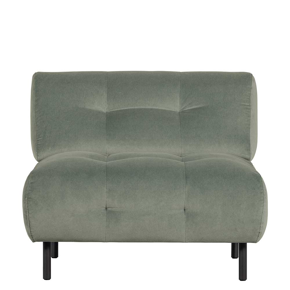 Basilicana Wohnzimmer Sessel in Graugrün Vierfußgestell aus Metall