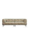 Basilicana Loft Sofa in Cremefarben Vierfußgestell aus Metall
