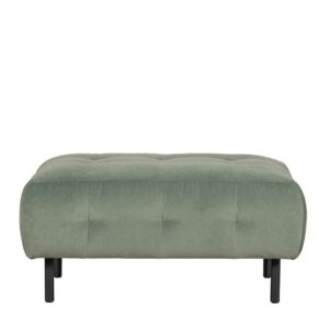 Basilicana Couch Beistellhocker in Graugrün Vierfußgestell aus Metall