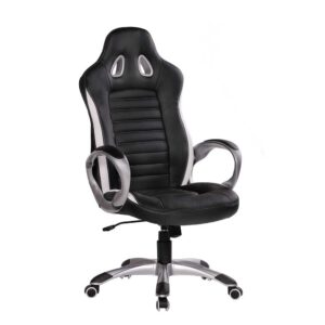 Möbel4Life Ergonomischer Gamer Stuhl in Schwarz & Weiß hoher Lehne