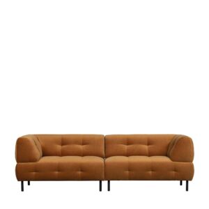 Basilicana Modernes Sofa in Hellbraun Bezug gewaschener Samt