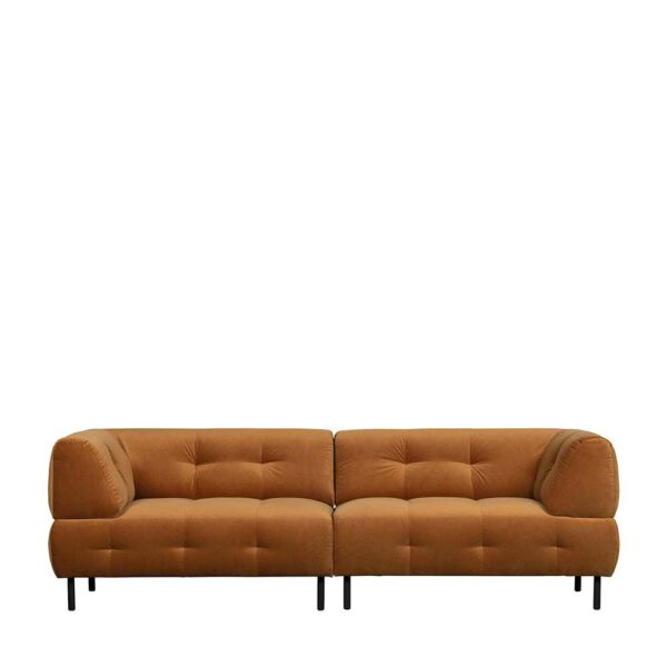 Basilicana Modernes Sofa in Hellbraun Bezug gewaschener Samt