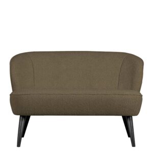 Basilicana Plüsch Sofa in Hellbraun Retrostil