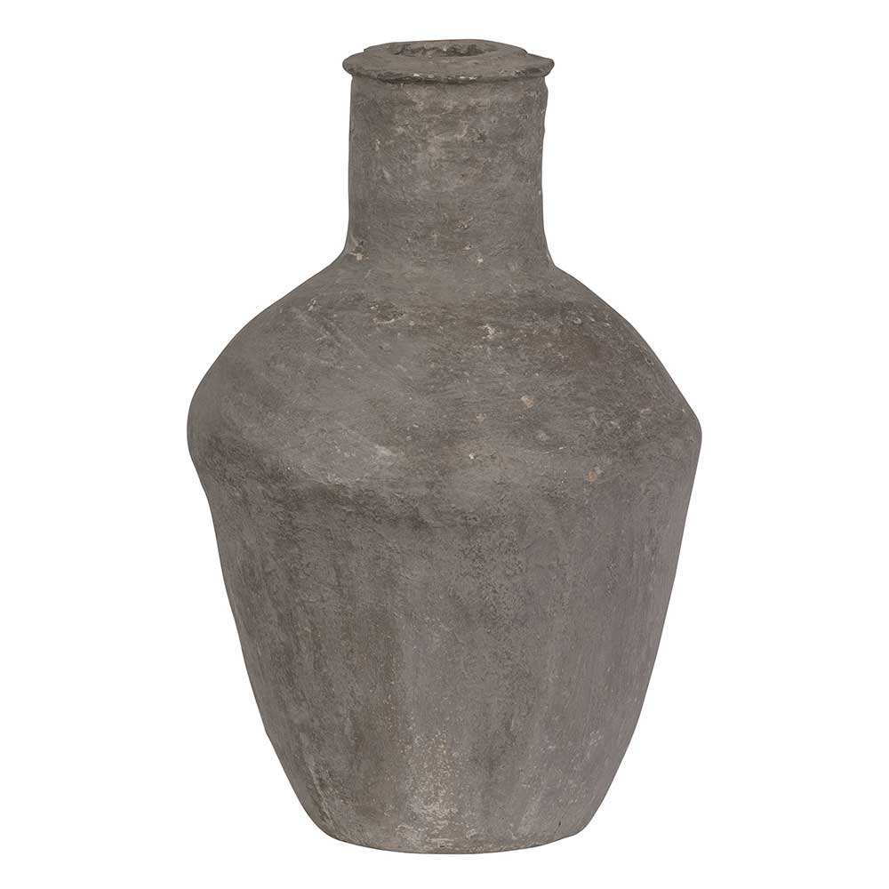 Basilicana Pappmache Vasen Set in Grau 44 cm hoch (2er Set)